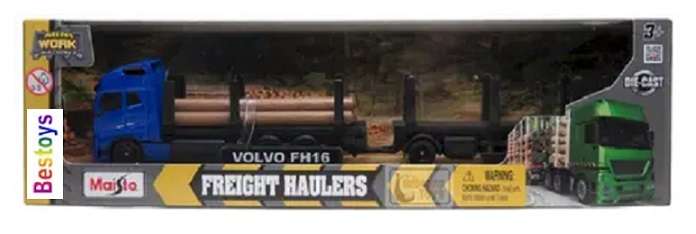 Maisto Mini Work Machines Volvo FH 16 FH16 Logging Truck & Trailer 1/87 HO railway scale