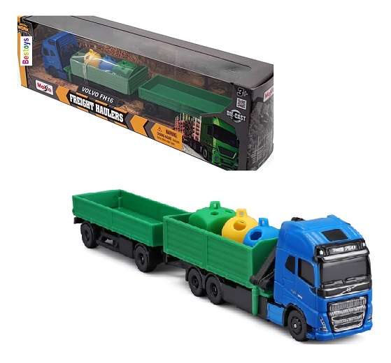 Maisto Mini Work Machines Volvo FH 16 FH16 Truck & Trailer Recycling 1/87 HO railway scale
