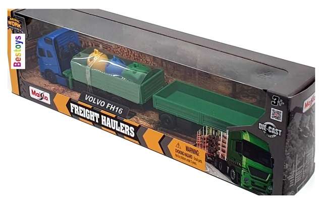 Maisto Mini Work Machines Volvo FH 16 FH16 Truck & Trailer Recycling 1/87 HO railway scale