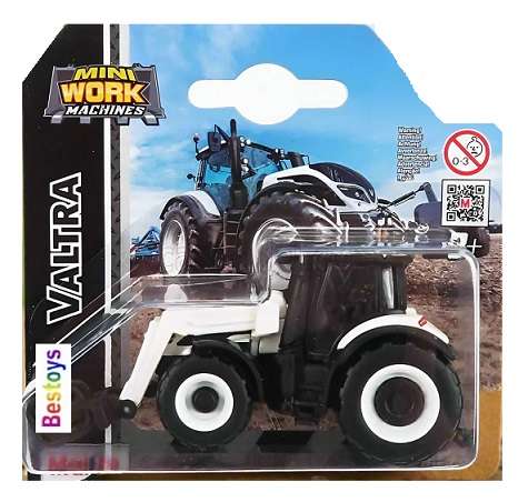 Maisto Mini Work Machines Tractor Valtra M2/Q M2 Q + bale handler Farm +- 1/64 scale