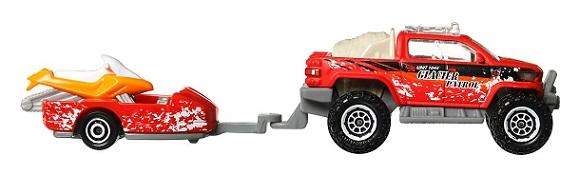 Matchbox Hitch & Haul Set MBX Arctic Explorer Snow Thrasher + Snowmobile + trailer + accessories