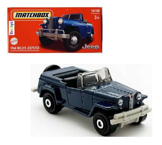 Matchbox Model Car Power Grab 2024 10/100 Willys Jeepster 1948 1/64 scale