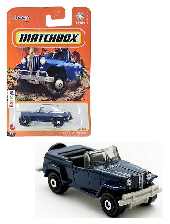Matchbox Model Car 2024 10/100 Willys Jeepster 1948 1/64 scale