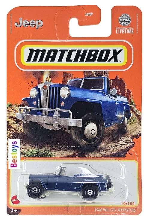Matchbox Model Car 2024 10/100 Willys Jeepster 1948 1/64 scale