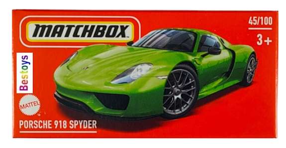 Matchbox Model Car Power Grab 2024 45/100 Porsche 918 Spyder 1/64 scale