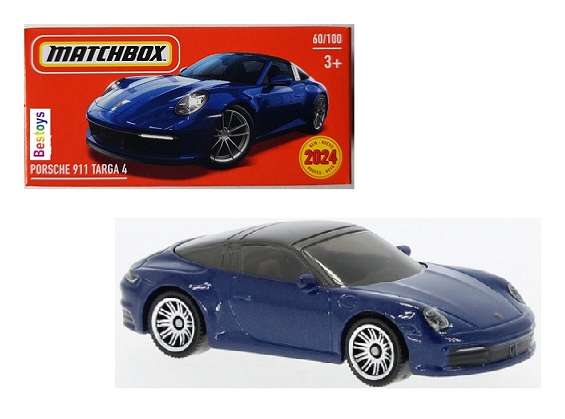 Matchbox Model Car Power Grab 2024 60/100 Porsche 911 Targa 4 1/64 scale