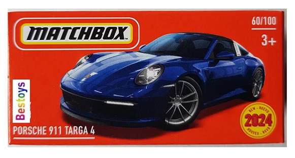 Matchbox Model Car Power Grab 2024 60/100 Porsche 911 Targa 4 1/64 scale