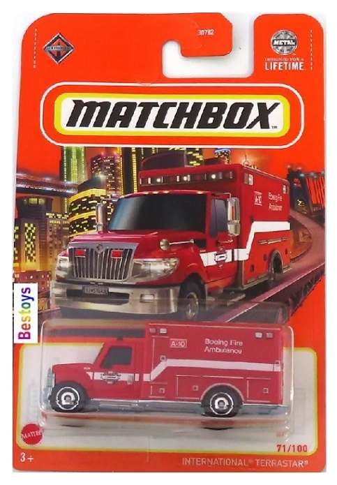 Matchbox Model Car 2024 71/100 International Durastar "Boeing Fire Ambulance"