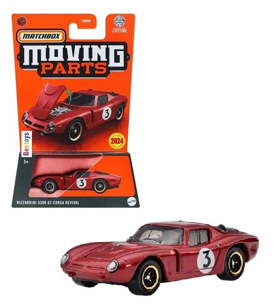 Matchbox Diecast Model Car Moving Parts 2024 Bizzarrini 5300 GT Corsa Revival No 3 1/64 scale
