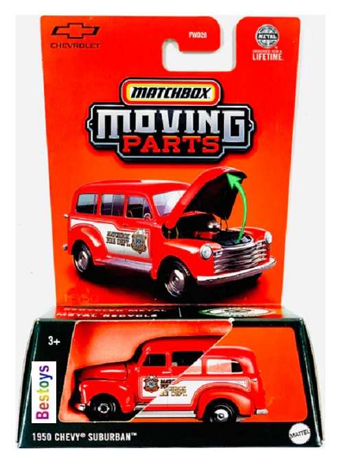 Matchbox Moving Parts 2025 15/50 Chevy Suburban 1950 Fire Department 1/64 scale