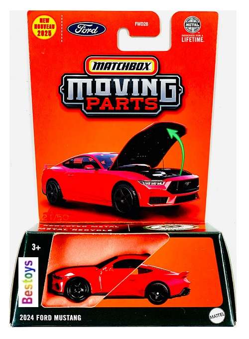 Matchbox Moving Parts 2025 21/50 Ford Mustang 2024 1/64 scale