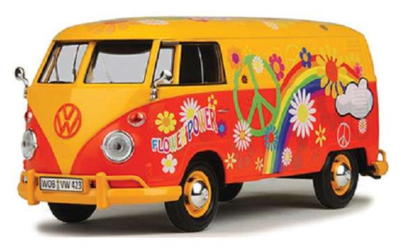Motormax Motor Max 79558 VW Volkswagen Kombi T 1 T1 Panelvan "Flower Power" 1/24 scale