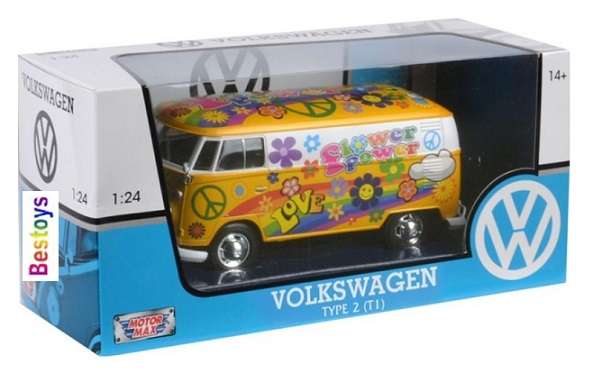 Motormax Motor Max 79575 VW Volkswagen Kombi T 1 T1 Panelvan Delivery Van "Flower Power" 1/24 scale