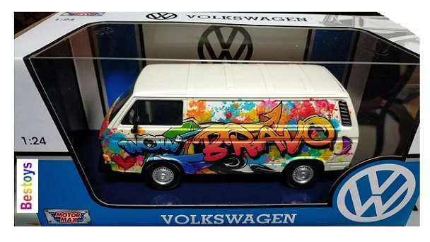 Motormax Motor Max 79599 VW Volkswagen Kombi T 3 T3 Transporter Panelvan "Bravo" Graffiti 1/24 scale
