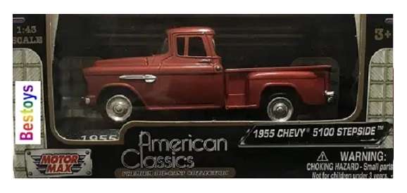 Motormax Motor Max 73415 Chevy Chevrolet 5100 Stepside Pickup 1955 1/43 scale