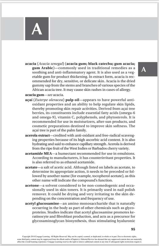 Milady Skincare and Cosmetic Ingredients Dictionary 4th Edition PDF EBOOK