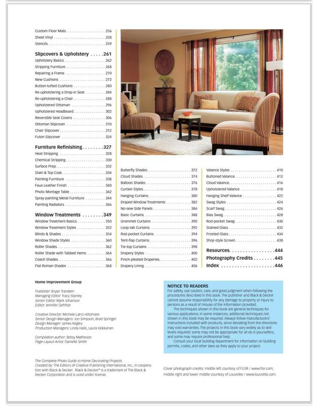BLACK & DECKER The Complete Photo Guide to Home Decorating Projects PDF EBOOK