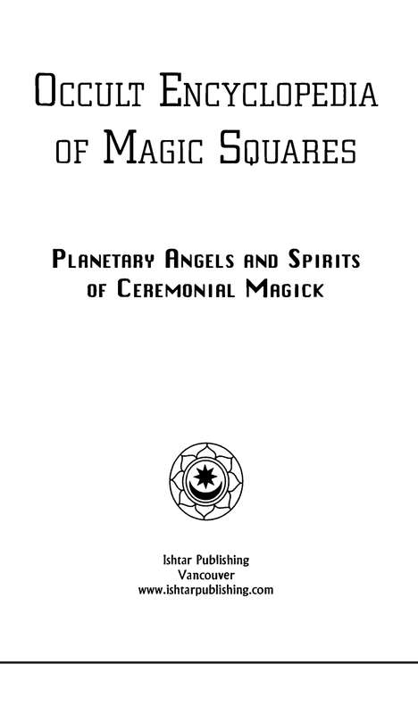 The Occult Encyclopedia of Magic Squares PDF EBOOK