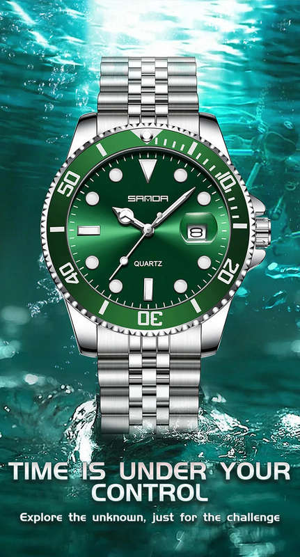 SDA Quartz Watch Calendar Watch Men's Waterproof High-End (Rolex Homage)