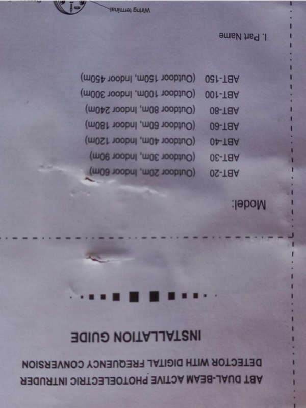 ABT Dual IR alarm Beam set - Tranmitter & Reciever 150m outdoor & 450m indoor (2 x Sets Avaliable)