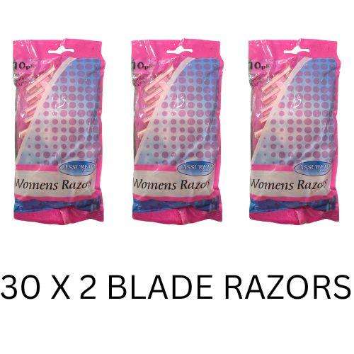 30 x Womens Disposable Razors (2-Blade)  Bulk Pack