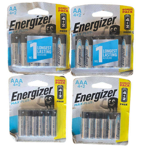 Energizer Max Plus AA & AAA Batteries  4+2 Bonus Packs (4 Packs Total)