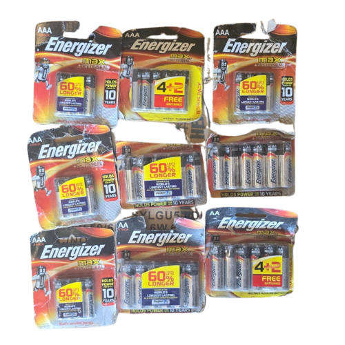 Energizer Max AA+AAA Batteries  9 Packs Total Ultimate Bundle (46 Batteries)