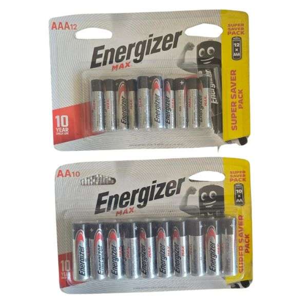 Energizer Battery Bundle  AA (12 Pack) + AAA (12 Pack)