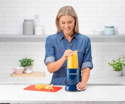 Nutribullet High Speed Blender (7 Piece) - Gloss Navy Blue 600 W Mixer Grinder (2 Jars, Blue)