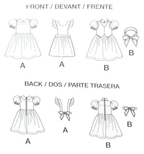 Simplicity S0979 (Size US 3-8) - Mad Hatter and Alice in Wonderland Girls Dresses - Sewing Pattern