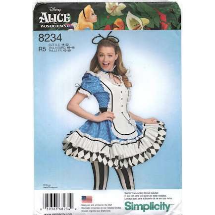 Simplicity 8234 - Women Size 6 -14 - Alice in Wonderland - Sewing Pattern