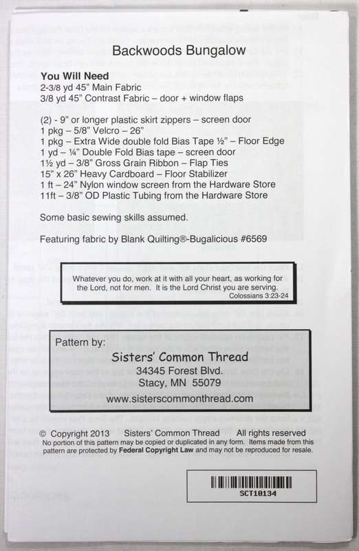 Sisters Common Thread - Backwoods Bungalow Test for 18 inch Dolls - Sewing Pattern