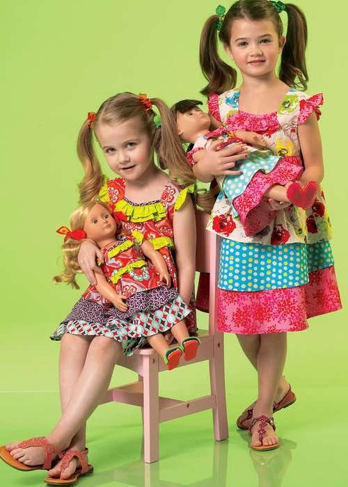 McCalls M7109 CDD (Size 2-3-4-5) - Ruffle Dress for Girls and 18 inch Dolls - Sewing Pattern