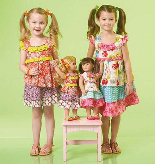 McCalls M7109 CDD (Size 2-3-4-5) - Ruffle Dress for Girls and 18 inch Dolls - Sewing Pattern