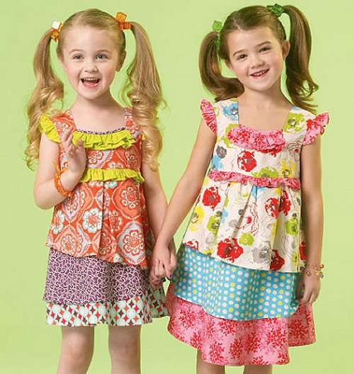 McCalls M7109 CDD (Size 2-3-4-5) - Ruffle Dress for Girls and 18 inch Dolls - Sewing Pattern