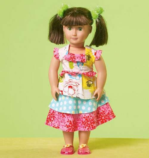 McCalls M7109 CDD (Size 2-3-4-5) - Ruffle Dress for Girls and 18 inch Dolls - Sewing Pattern