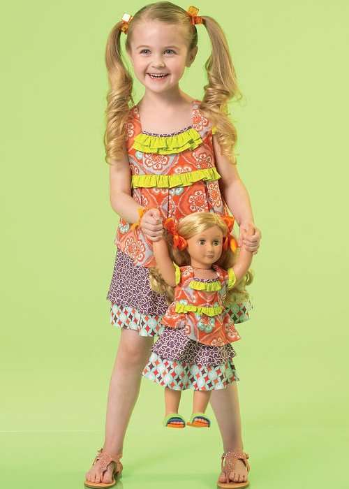 McCalls M7109 CDD (Size 2-3-4-5) - Ruffle Dress for Girls and 18 inch Dolls - Sewing Pattern