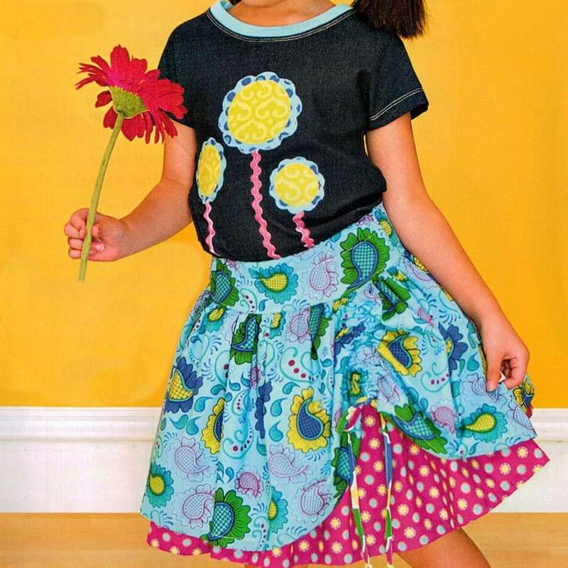 Modkid - Julia Ruffle Skirt for Girls - Sewing Pattern