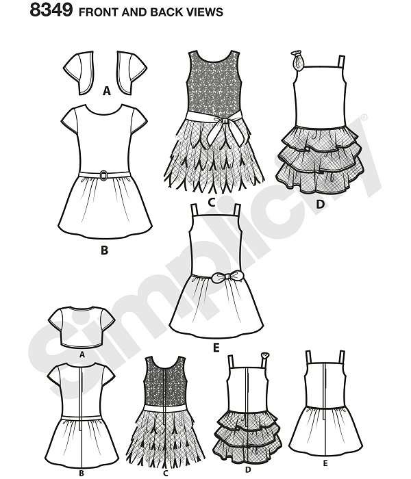 Simplicity 8349 - American Girl Brand - Girls Party Dresses - Sewing Pattern
