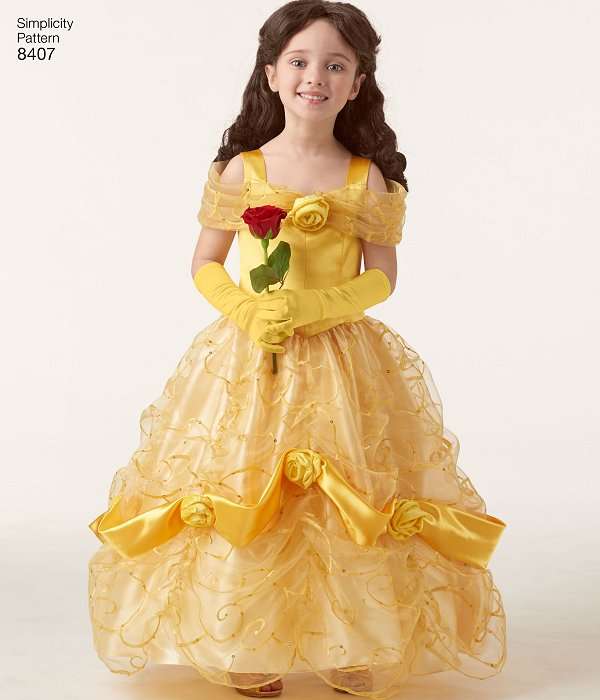 Simplicity 8407 (Size 3-8) plus 18 inch Dolls - Belle from Beauty and the Beast - Sewing Pattern