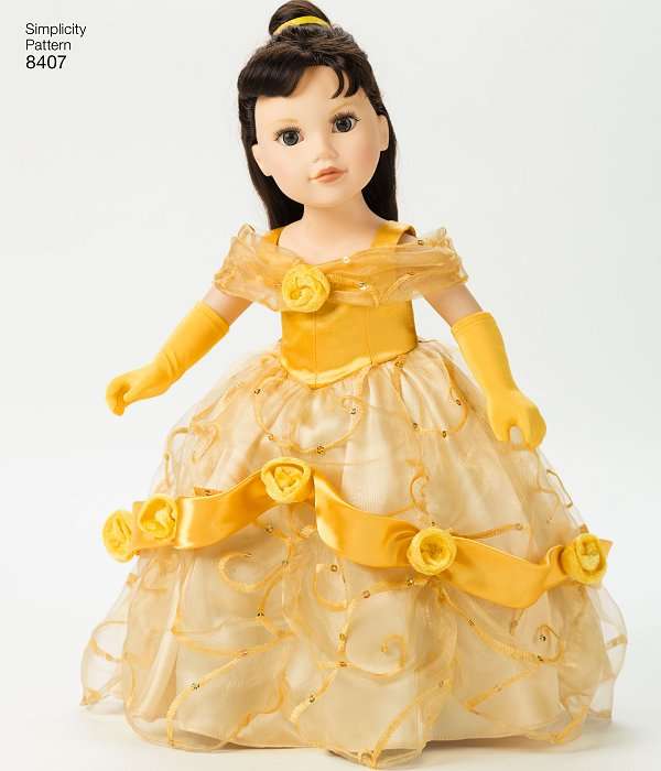 Simplicity 8407 (Size 3-8) plus 18 inch Dolls - Belle from Beauty and the Beast - Sewing Pattern