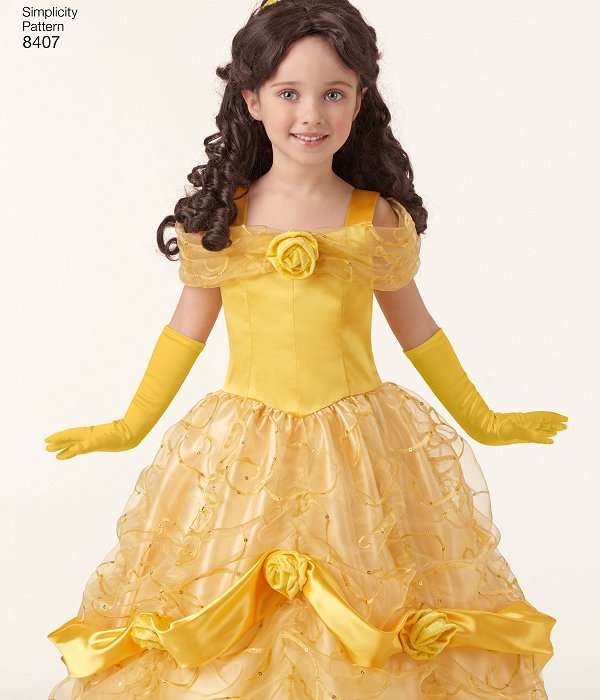 Simplicity 8407 (Size 3-8) plus 18 inch Dolls - Belle from Beauty and the Beast - Sewing Pattern