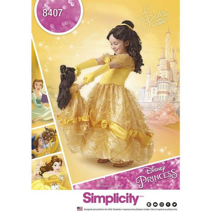 Simplicity 8407 (Size 3-8) plus 18 inch Dolls - Belle from Beauty and the Beast - Sewing Pattern