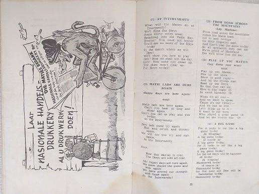 1957 Intervarsity liedjies Stellenbosch Universiteit Maties
