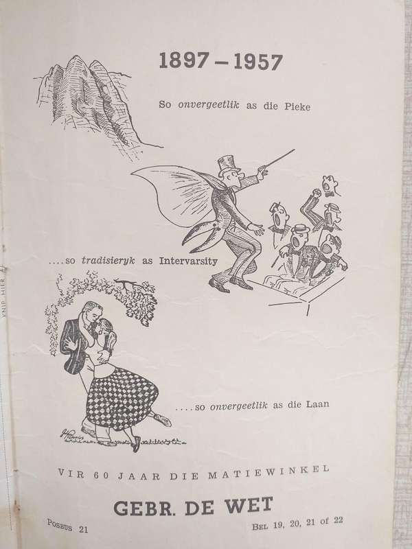 1957 Intervarsity liedjies Stellenbosch Universiteit Maties