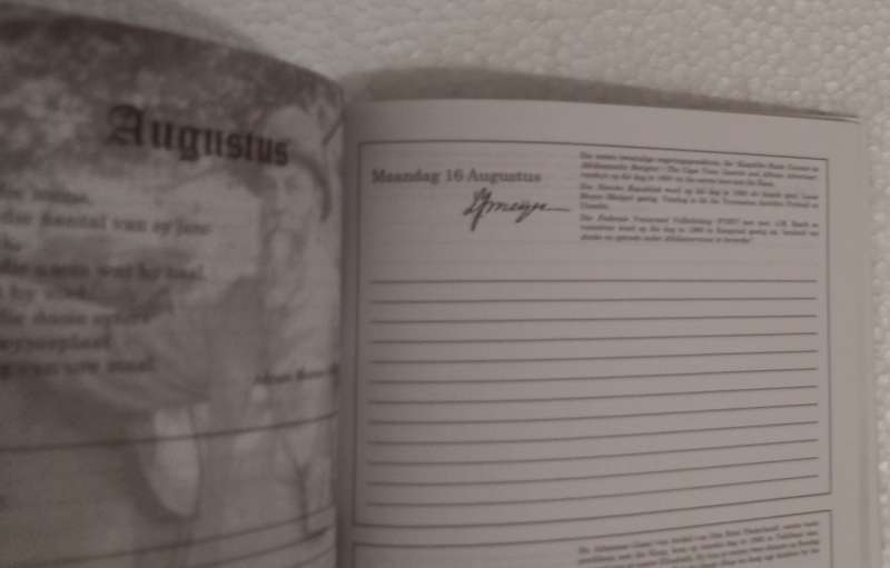 Afrikanerkultuur dagboek 2010 Verskeie handtekening voorbeelde