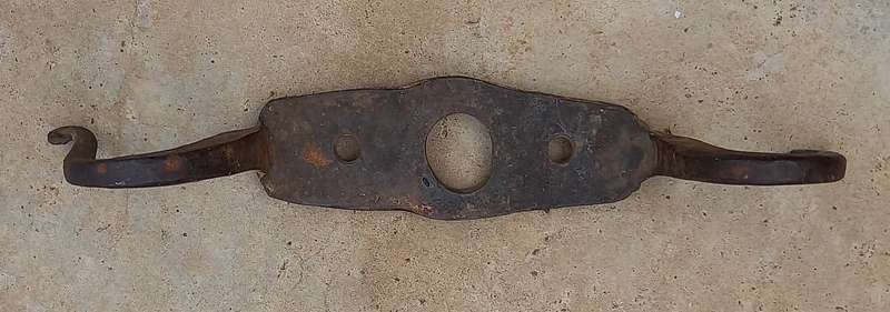 Antique hand made wrought iron double hook