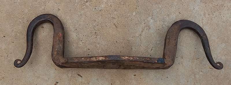 Antique hand made wrought iron double hook