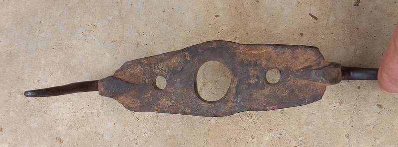 Antique hand made wrought iron double hook