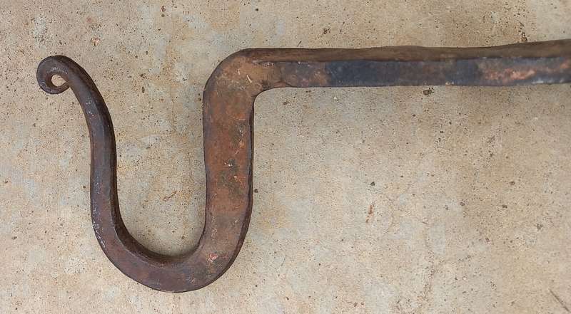 Antique hand made wrought iron double hook